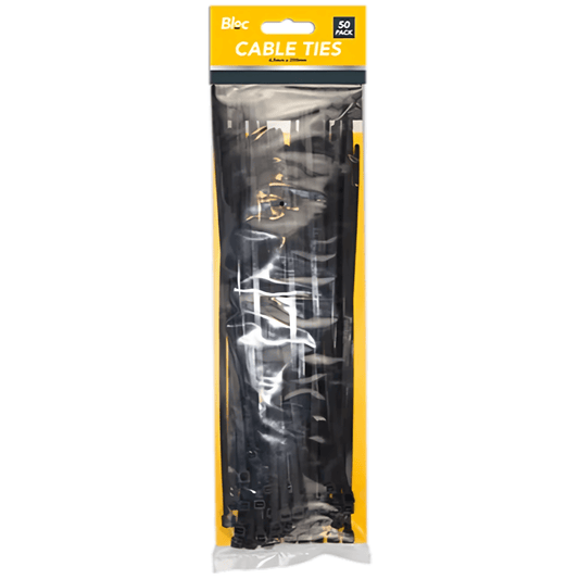 Bloc Black Cable Ties 4.7mm x 250mm, Pack Of 50