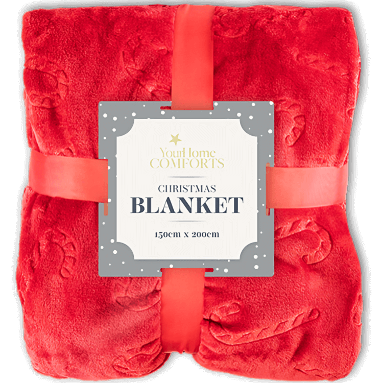 Red Christmas blanket 150 x 200cm festive winter throw