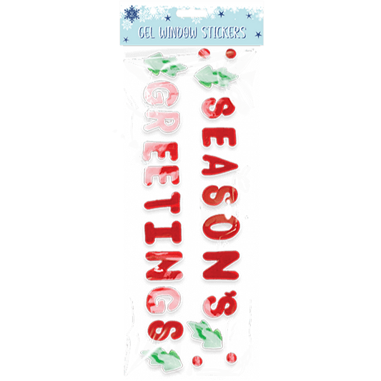 Christmas Season's Greetings Gel window sticker