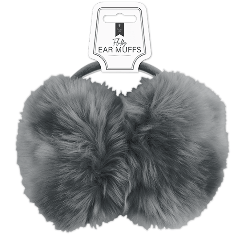 Farley Mill Fluffy Grey Earmuffs