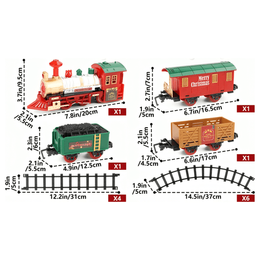 Hoot Christmas Train Set 14 Piece Set Dimensions