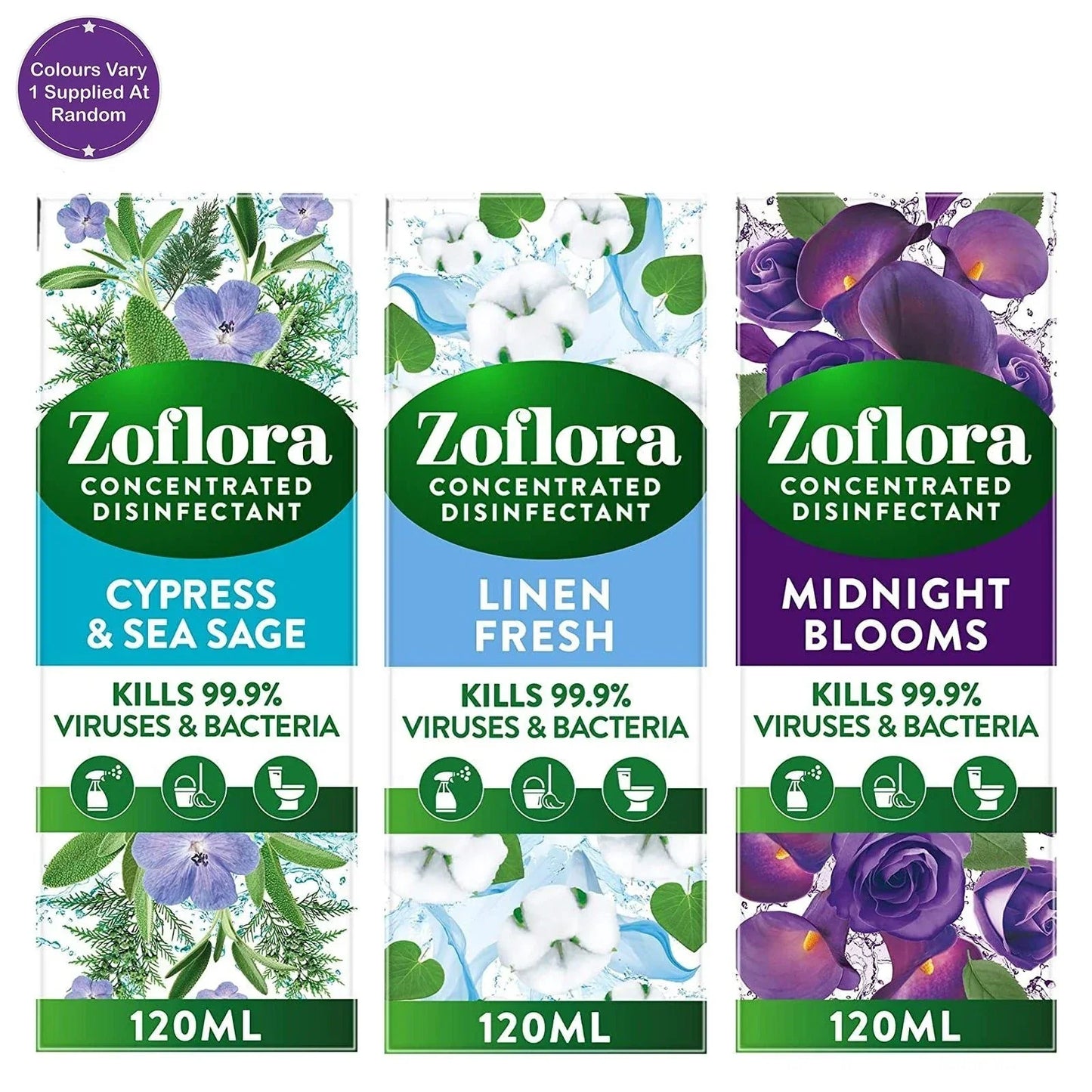 Zoflora Concentrated Disinfectant 120ml assorted fragrances bottle for home cleaning