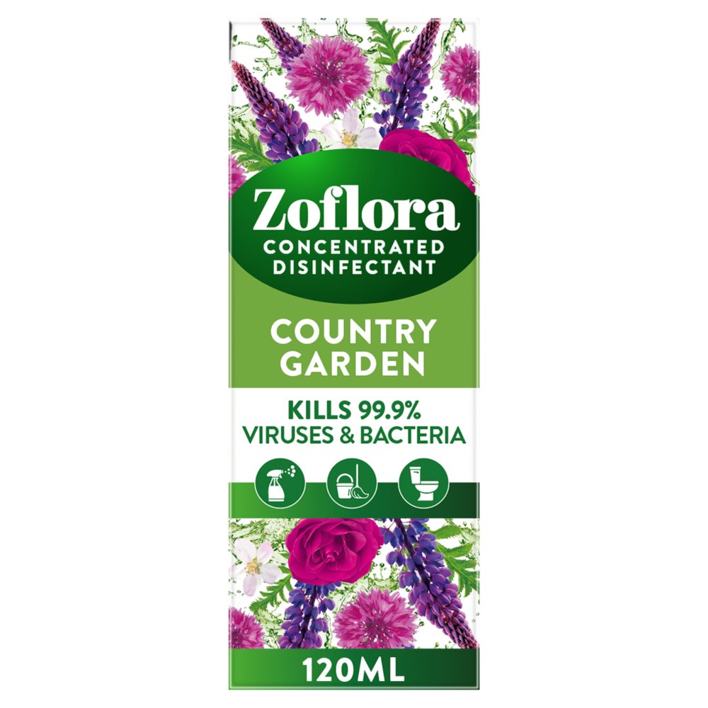 Zoflora Concentrated Disinfectant Country Garden 120ml floral fragrance bottle UK