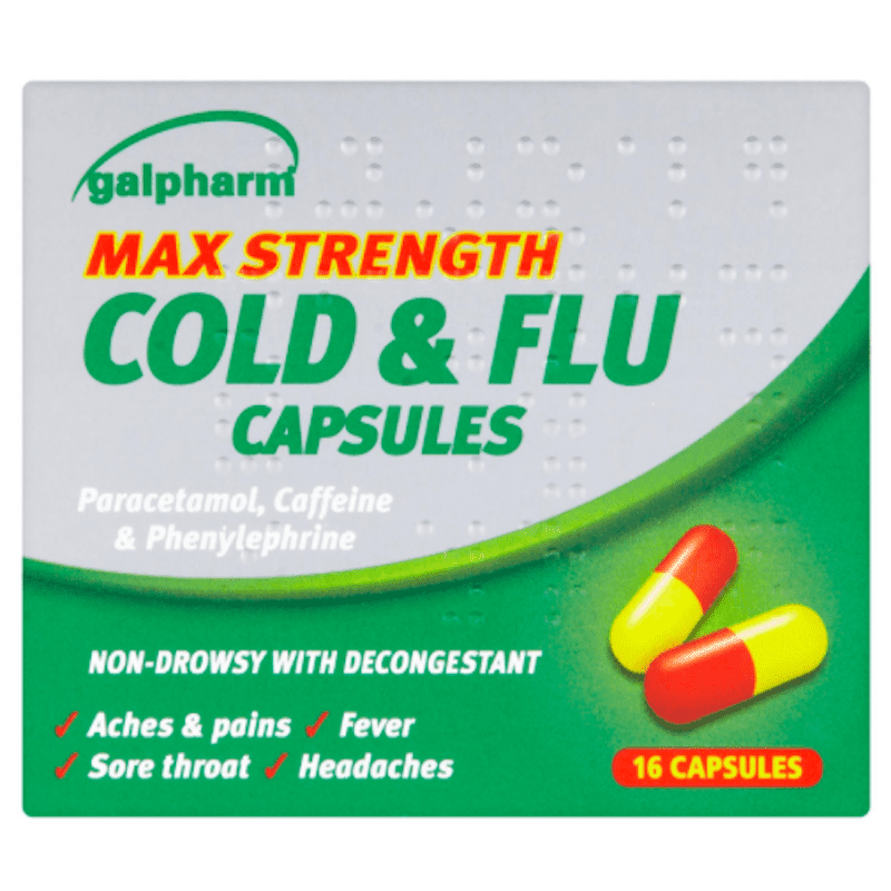 Galpharm Max Strength Cold & Flu Capsules 16S