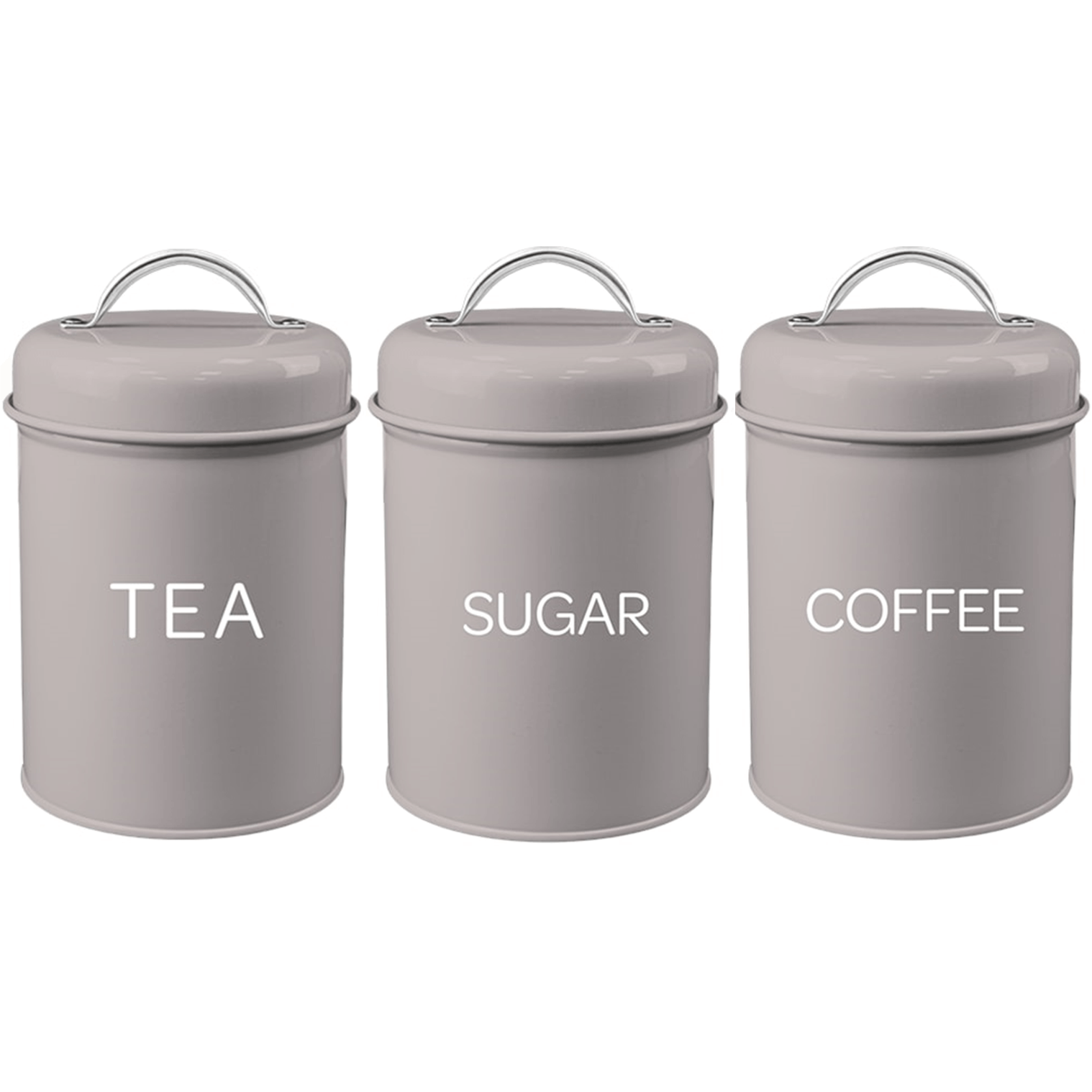 Tea, Sugar & Coffee Canisters Set, Natural