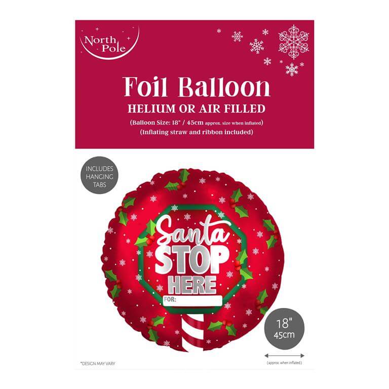 Christmas Santa Sign 18" Foil Balloon