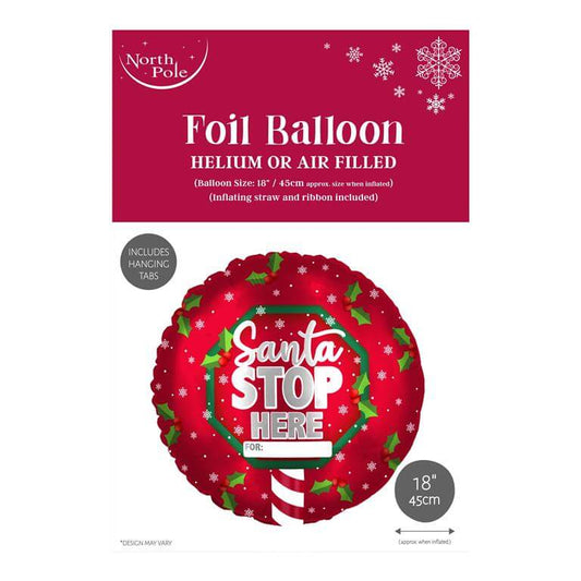 Christmas Santa Sign 18" Foil Balloon