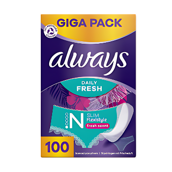 ALWAYS DAILY PANTY LINERS SLIM,PACK OF 100