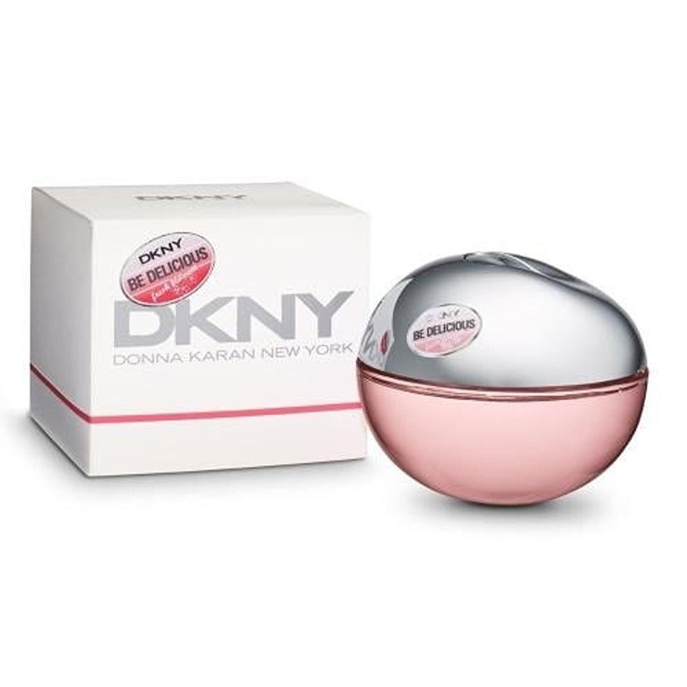 DKNY Be Delicious Fresh Blossom EDP for Women pink apple perfume floral fruity fragrance bottle.