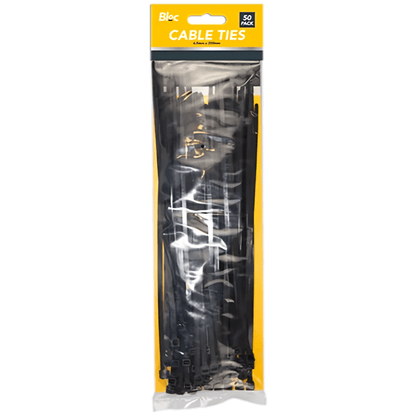 Bloc Black Cable Ties 4.7mm x 250mm, Pack Of 50