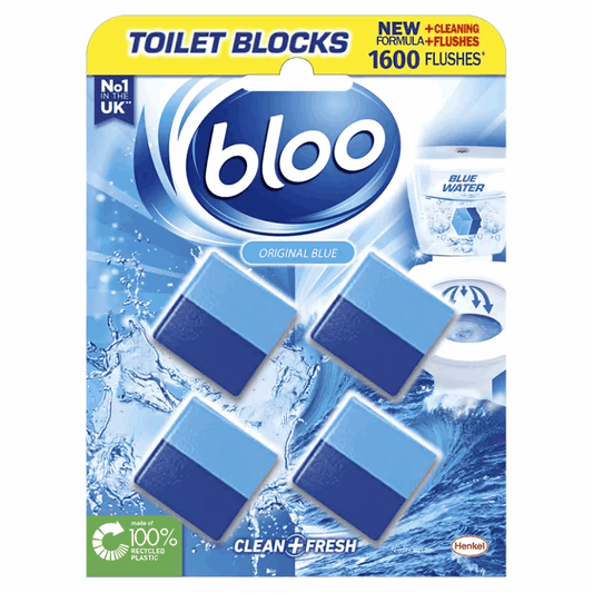 Bloo toilet cistern original blue blocks 4 pack clean and freshen toilet with every flush