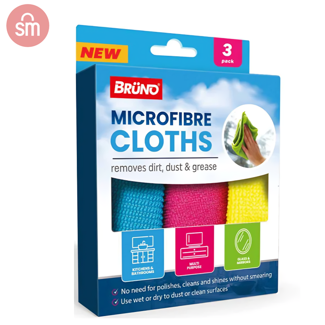 Bruno Microfibre Cloths Pack of 3