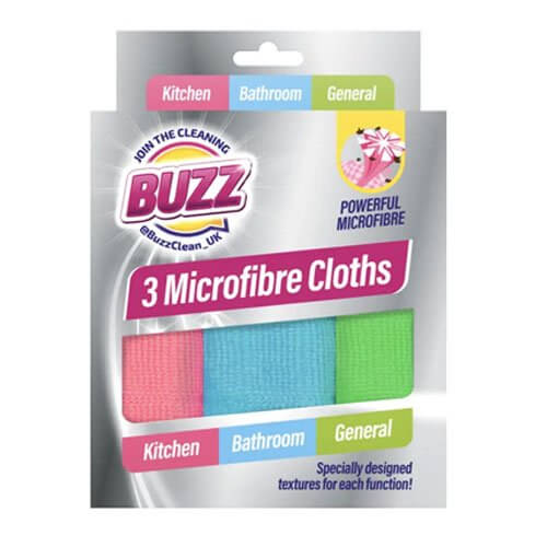 Buzz Microfibre Cloths 3 Pack