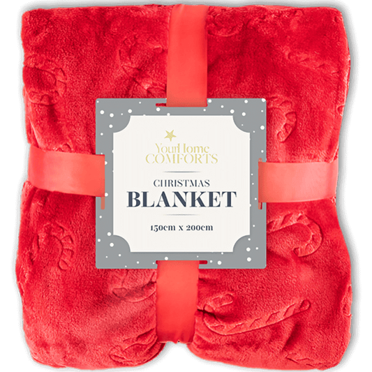 Red Christmas blanket 150 x 200cm festive winter throw