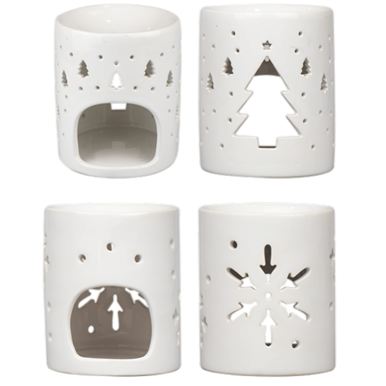 Christmas ceramic wax melt burner festive design 11.5cm