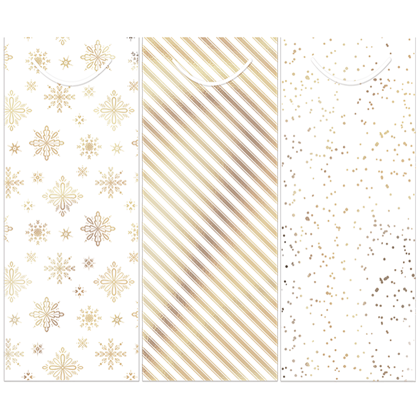 Christmas Bottle Gift Bags, Pack of 3 (Colour Options)