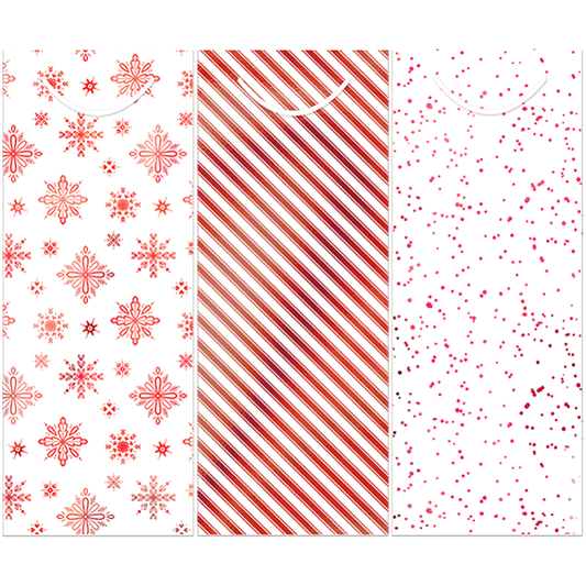 Christmas Red Bottle Gift Bags, Pack Of 3