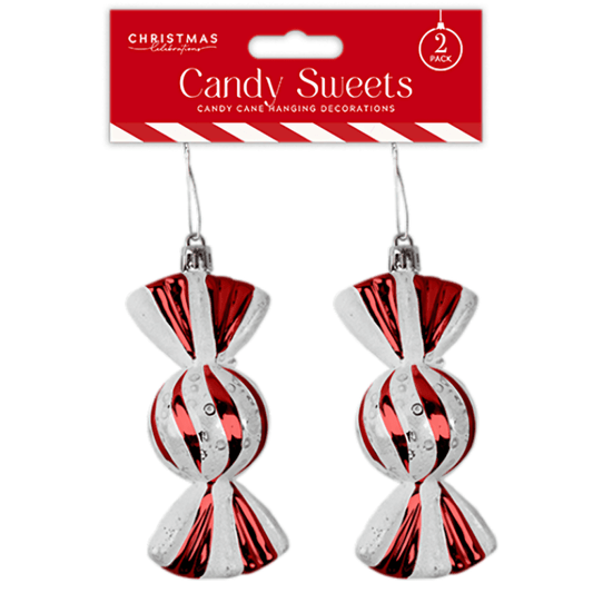 Christmas Red Candy Sweet Decorations, Pack Of 2