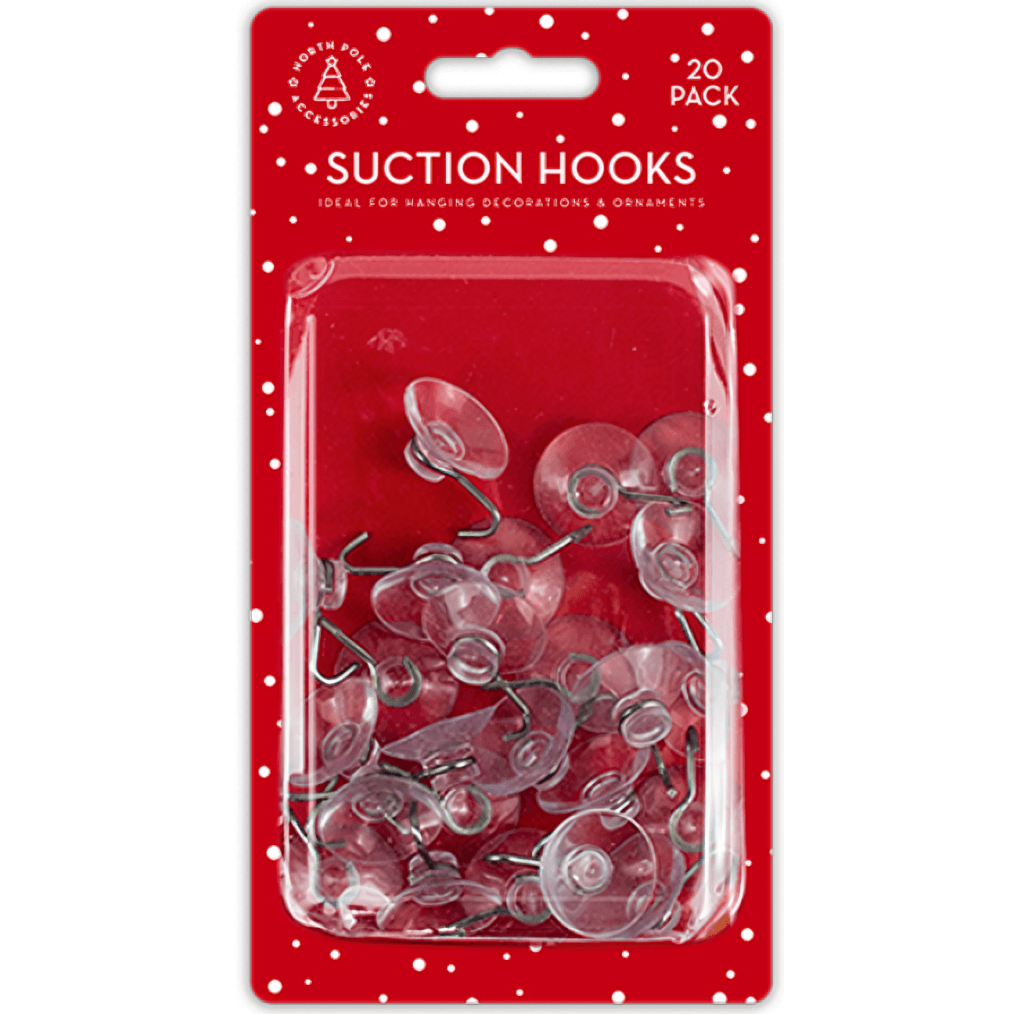 Christmas Suction Hooks, Pack Of 20