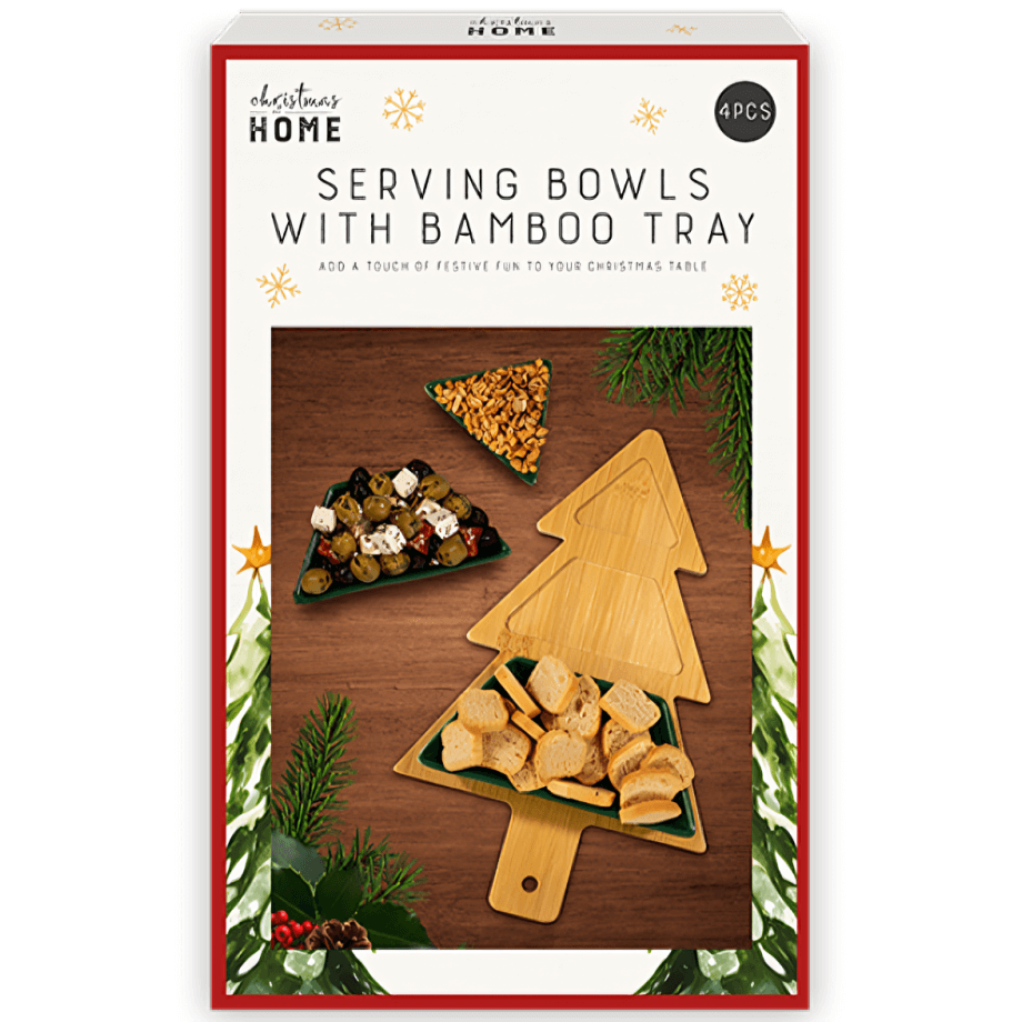 Christmas Tree Bowl Set with Serving Tray