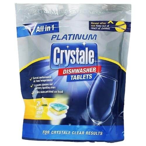 Crystale Platinum Lemon Dishwasher Tablets, 26 Tabs