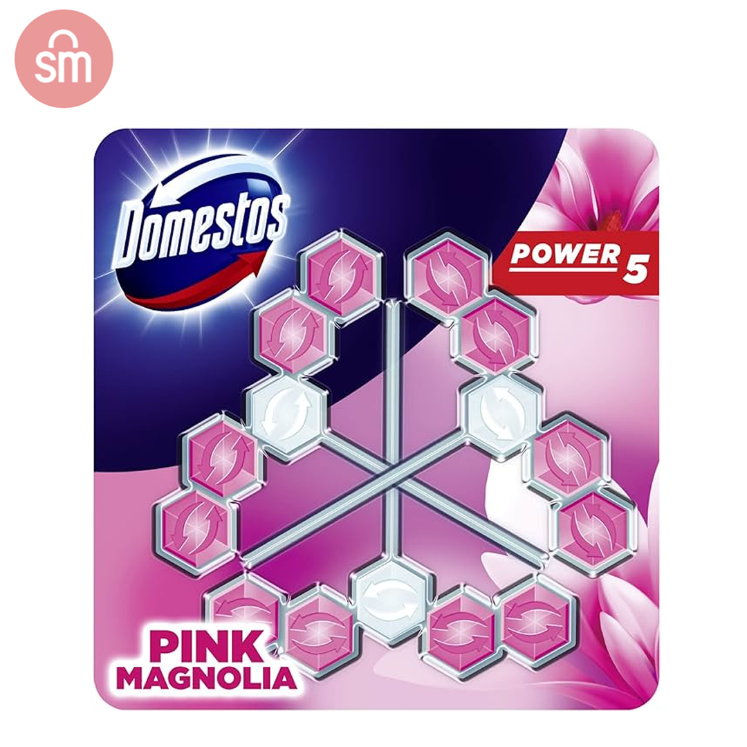 Domestos Power 5 Rim Block Pink Magnolia Triple Pack