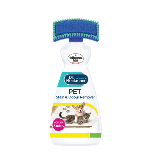 Dr Beckmann Pet Stain and Odour Remover with built in brush for cleaning carpets and upholstery