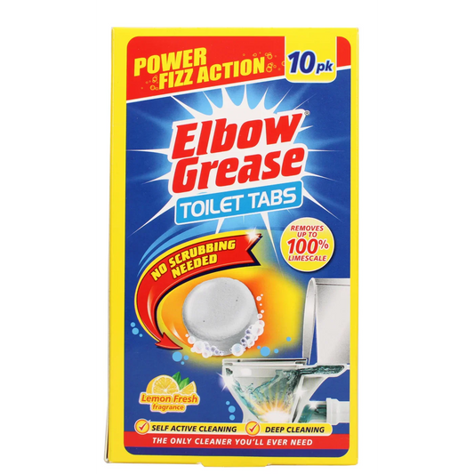 Elbow Grease Toilet Tabs Lemon 30g pack of 10 self-active limescale