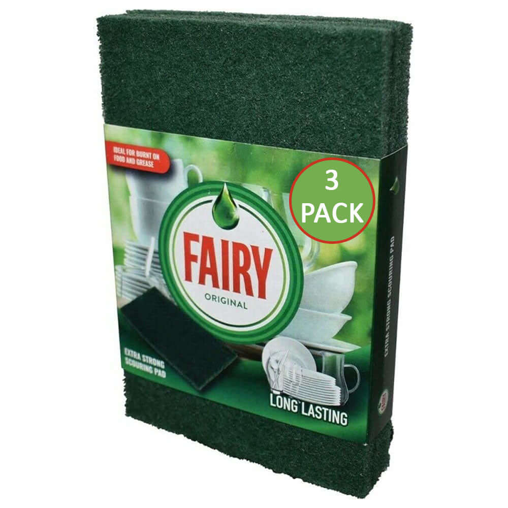 Fairy Original Extra Strong Scouring Pads, Pack Of 3