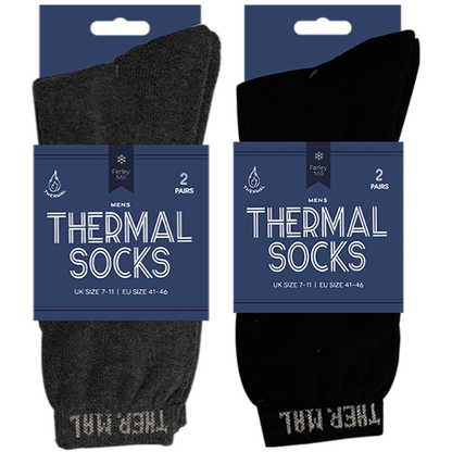 Farley Mill Men's Thermal Socks, Pair Of 2 With Colour Options