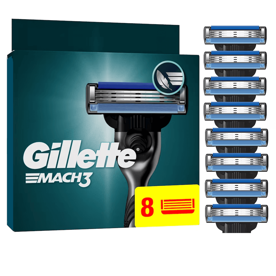 Gillette Mach3 Men's Razor Blade Refills, 8 Pack