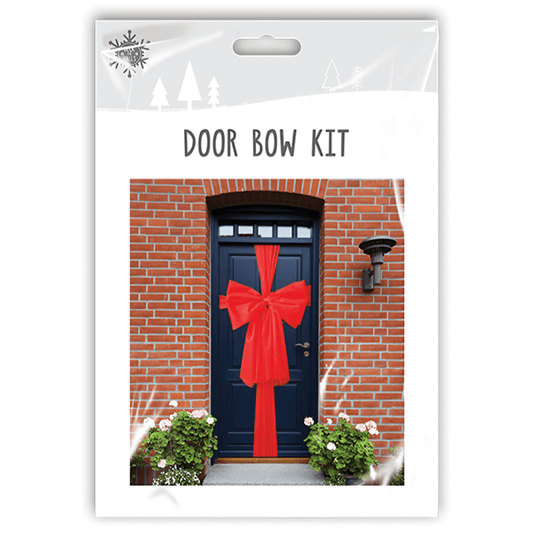 Red festive organza door bow kit Christmas decoration