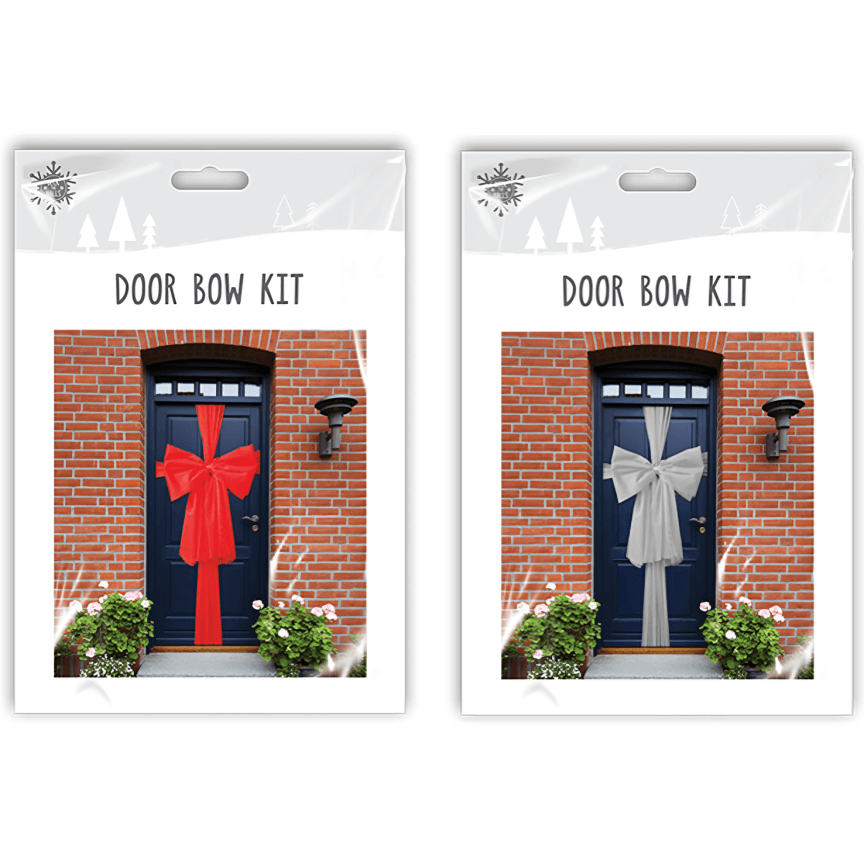 Festive organza door bow kit Christmas decoration