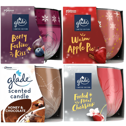 Glade glass candle 120g with long lasting fragrance in elegant glass jar