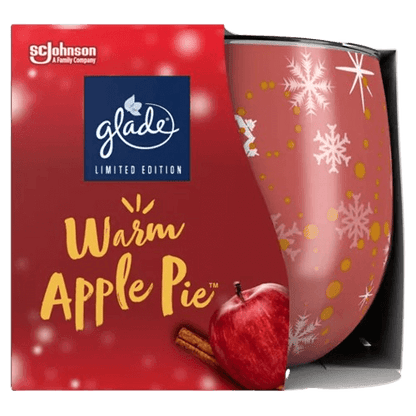 Glade glass candle warm apple pie fragrance 120g with comforting scent