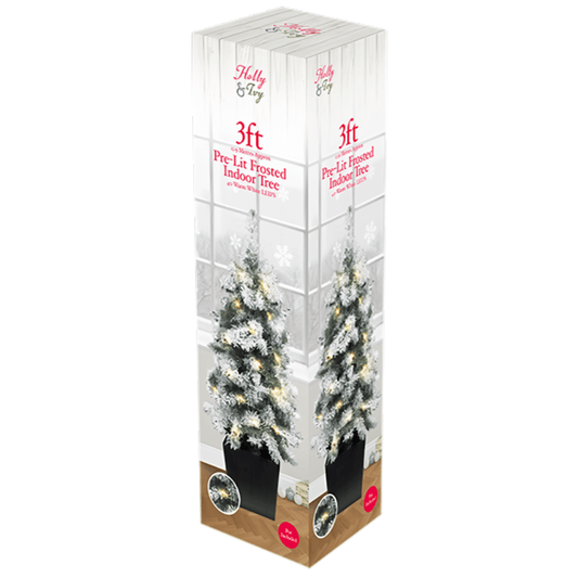 Holly and Ivy 3ft pre lit potted Christmas tree with LED lights