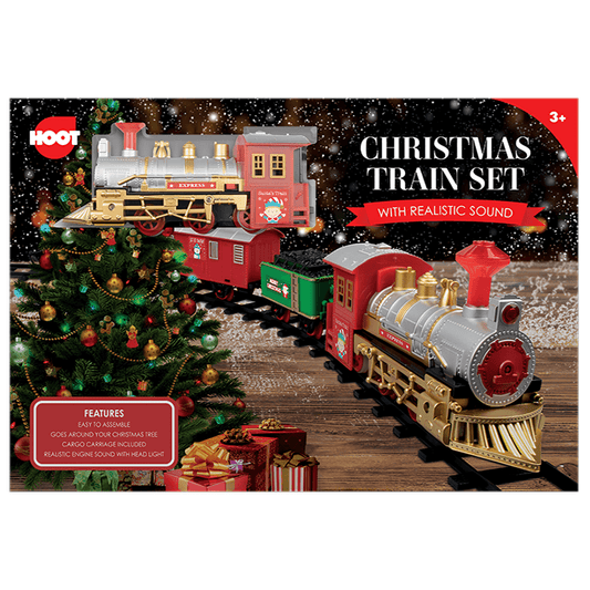 Hoot Christmas Train Set With Sound, 14 Piece Set