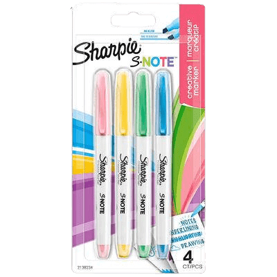 Sharpie Permanent Markers Pastel, 4 Pack