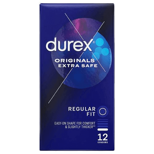 Durex Originals Extra Safe Regular Fit Condoms, 12 Pack