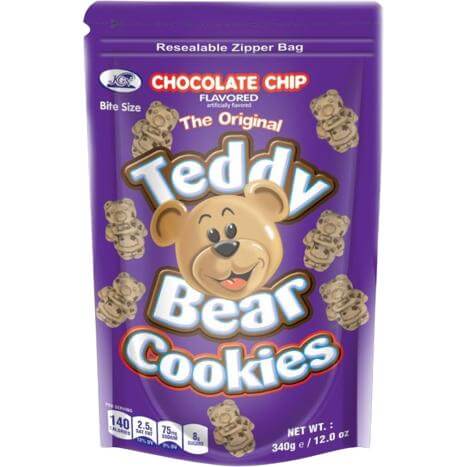 Teddy Bear Choc Chip Flavour Bite-Size Biscuits 340g