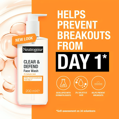 Neutrogena Clear & Defend Face Wash 200ml