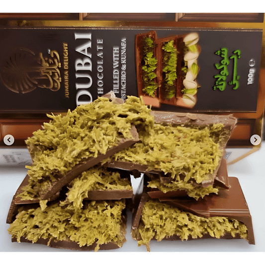Jumaira Delight Dubai Chocolate Bar 100g, Pistachio & Kunafa
