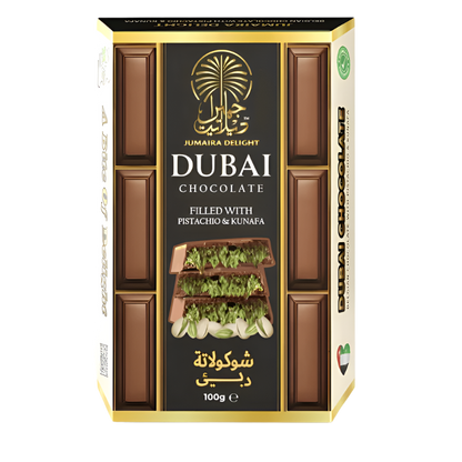 Jumaira Delight Dubai Chocolate Bar 100g, Pistachio & Kanafah