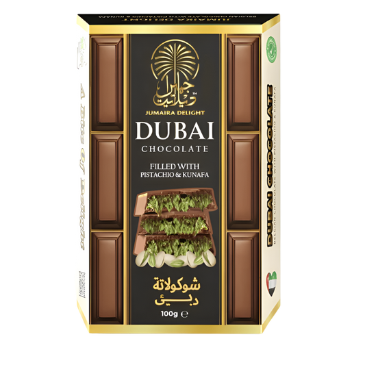 Jumaira Delight Dubai Chocolate Bar 100g, Pistachio & Kunafa