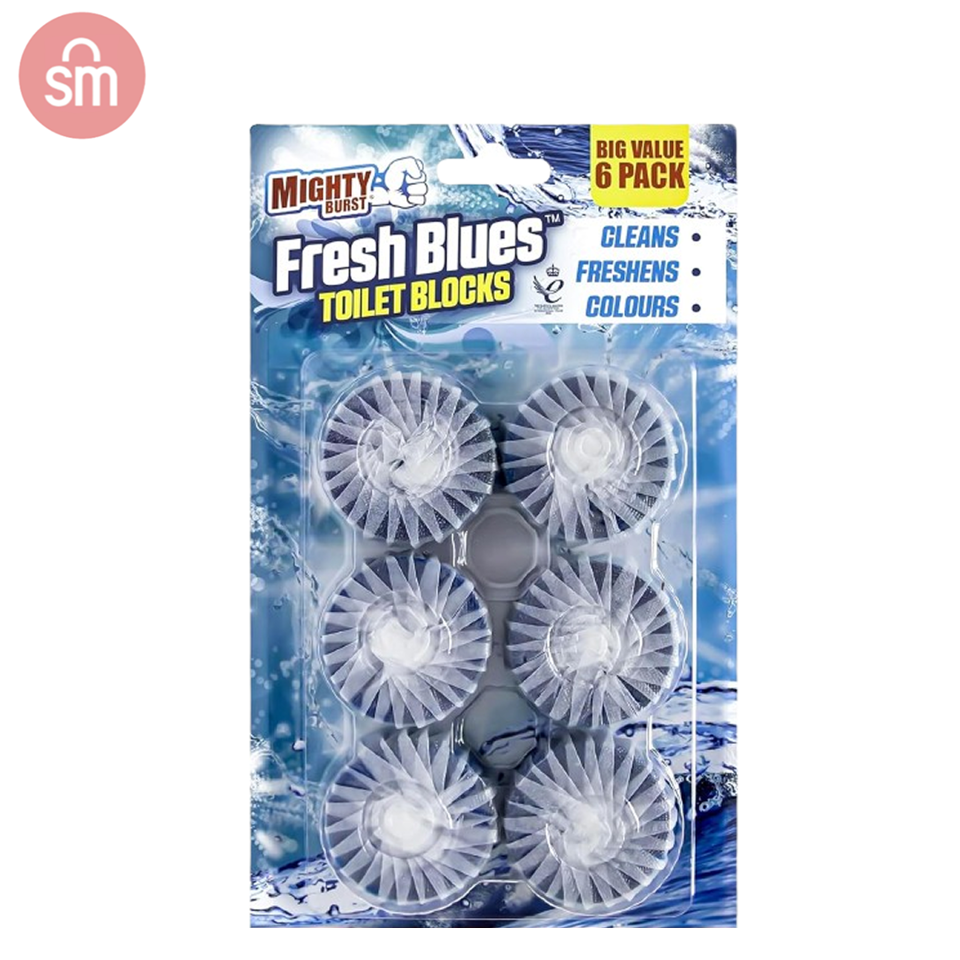 Mighty Blues Blocks Toilet Cleaner 6 Pack Assorted Scents