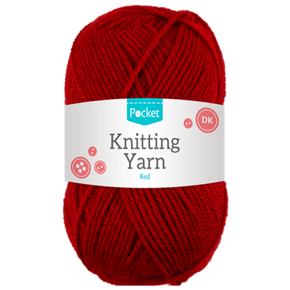 Pocket Red Acrylic Knitting Yarn 75G