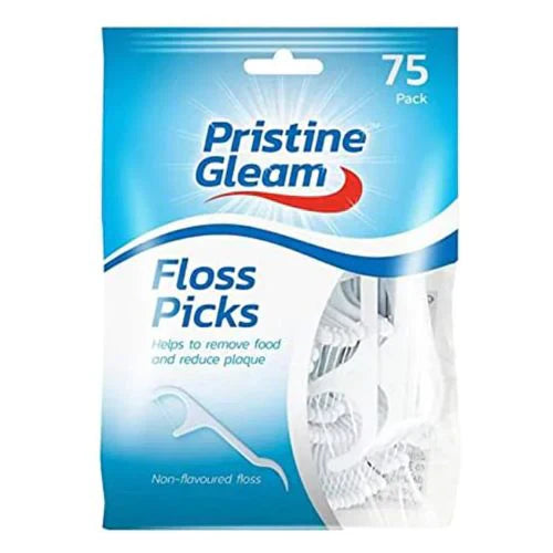 PRISTINE GLEAM FLOSS PICKS, PACK OF 75