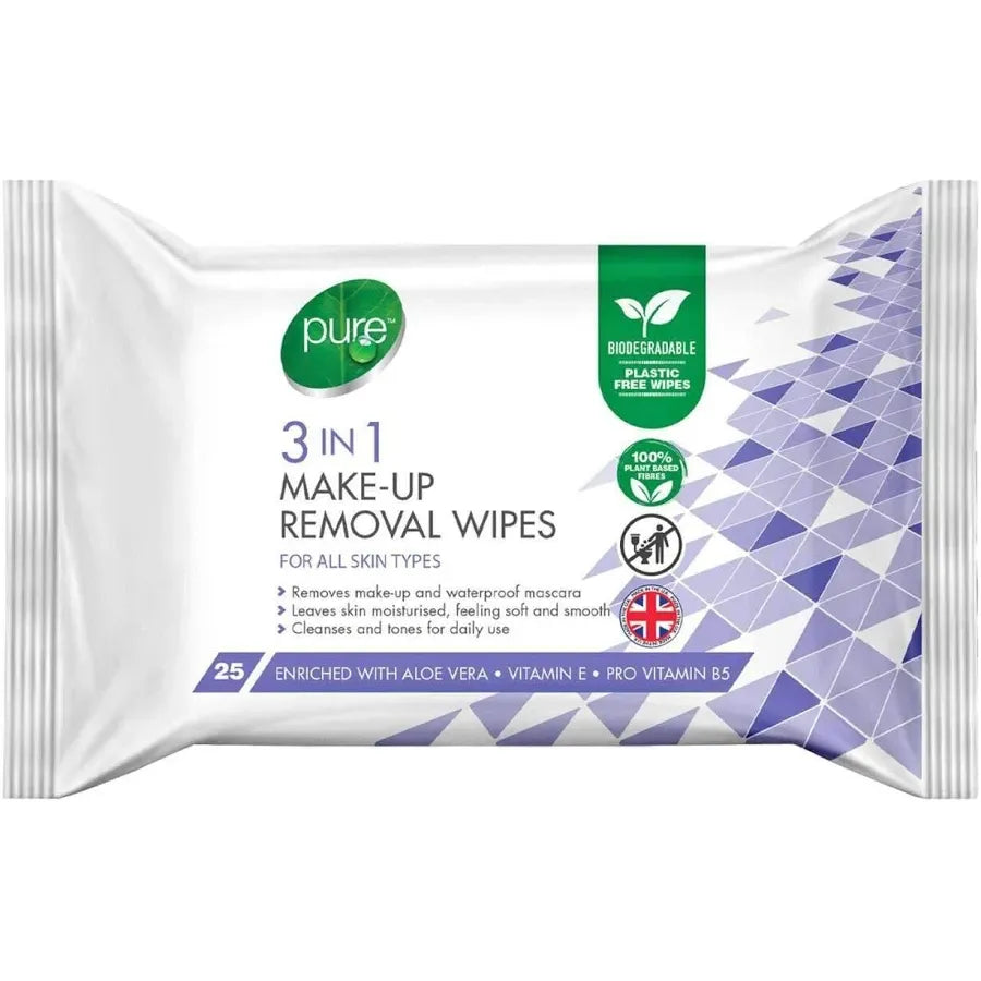 Pure 3-In-1 Make-Up Removal Wipes 25s