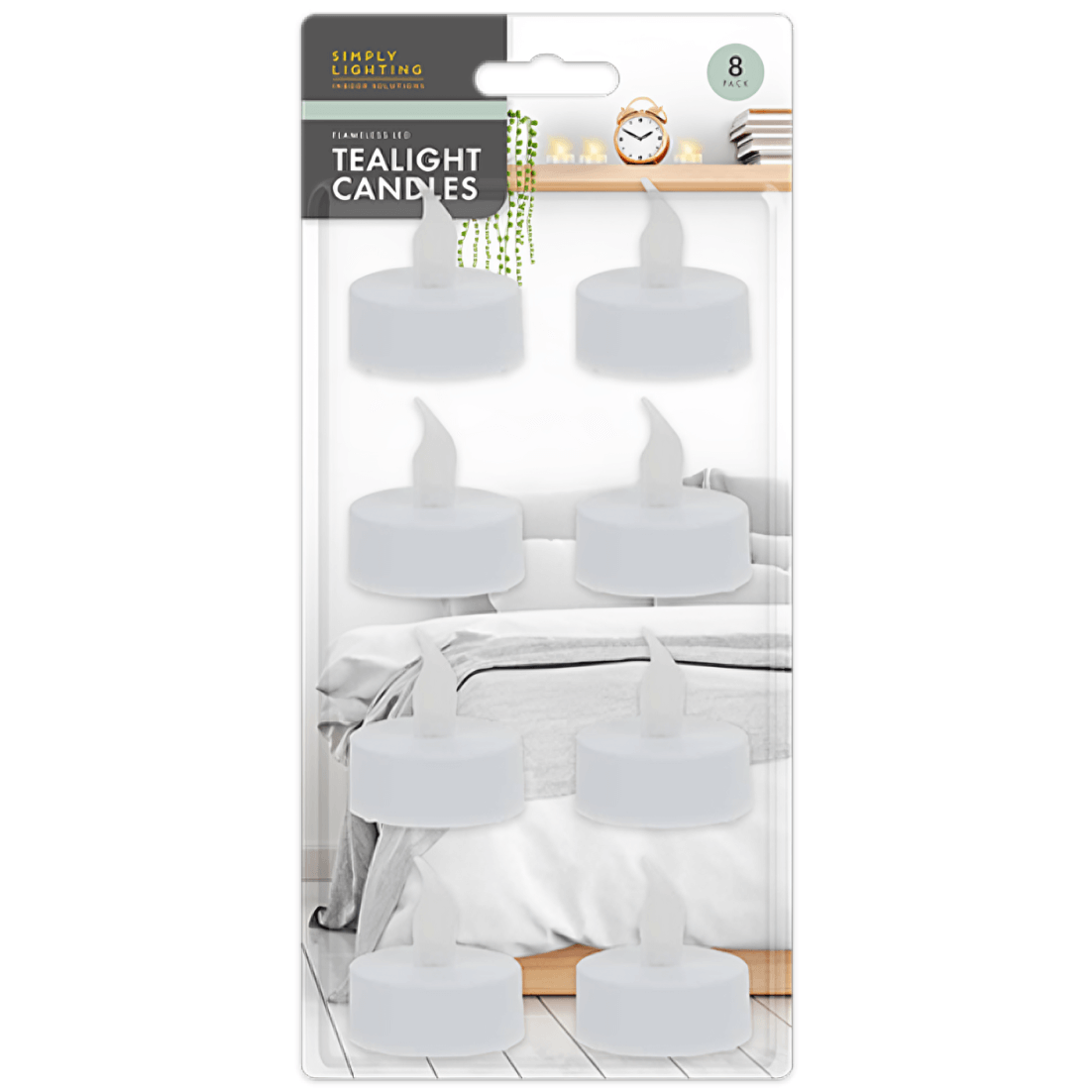 Simply Lighting Flameless LED Tealights, 8 Pack