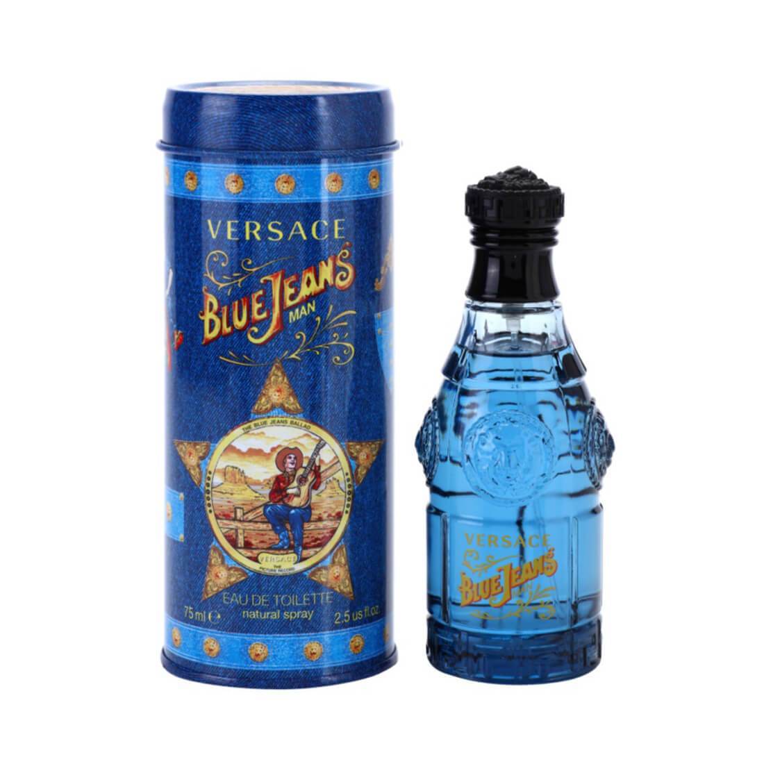Versace Blue Jeans EDT For Men perfume bottle classic masculine fragrance
